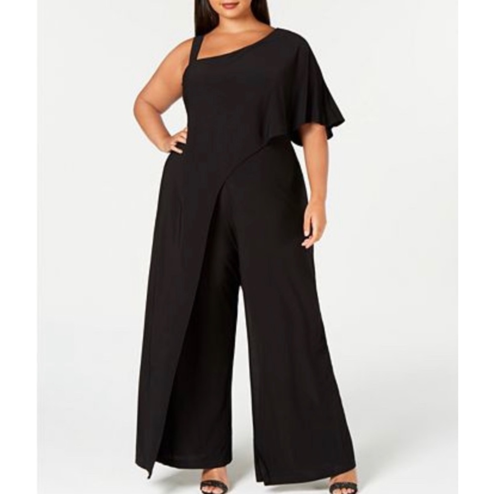 Black Plus asymmetrical jump suit